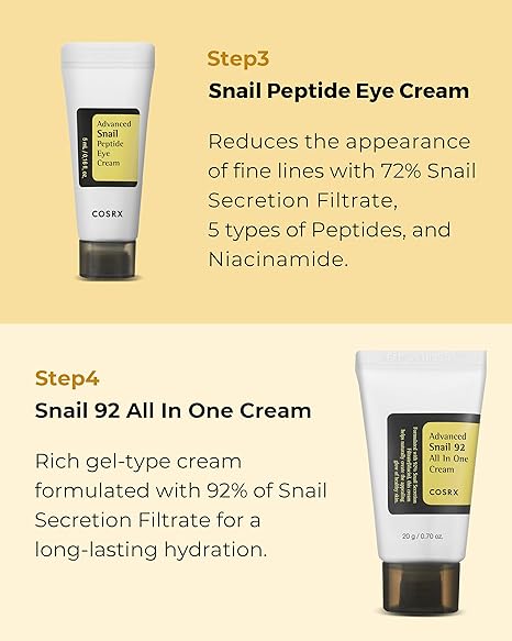 COSRX All About Snail Mucin Korean Skin Care Set, Mini Travel kit