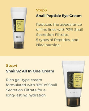 COSRX All About Snail Mucin Korean Skin Care Set, Mini Travel kit