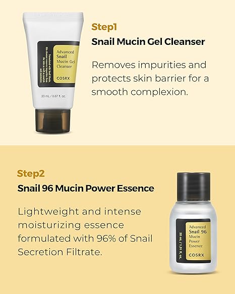 COSRX All About Snail Mucin Korean Skin Care Set, Mini Travel kit