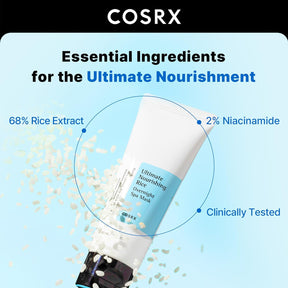 COSRX Ultimate Nourishing Rice Overnight Spa Mask, 60ml | Rice Extract 68% and Niacinamide 2%,