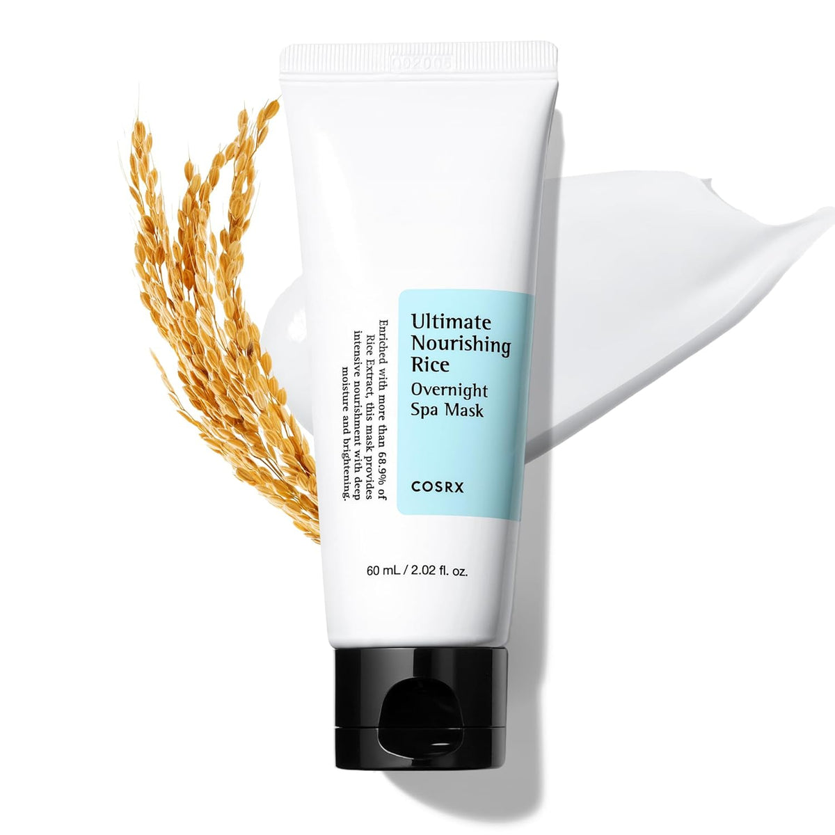 COSRX Ultimate Nourishing Rice Overnight Spa Mask, 60ml | Rice Extract 68% and Niacinamide 2%,