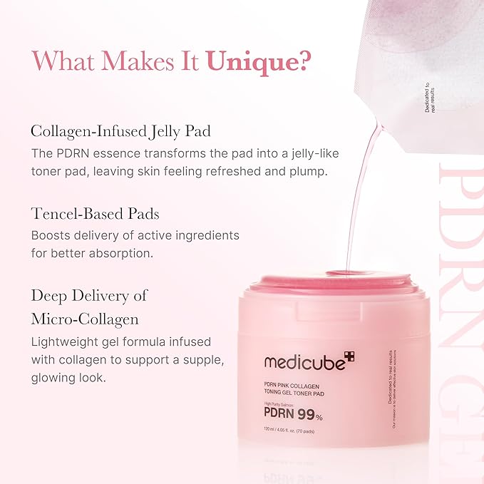 Medicube pdrn pink collagen toning gel toner pad - Image 3