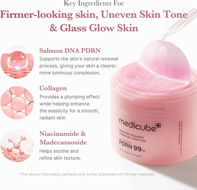 Medicube pdrn pink collagen toning gel toner pad - Image 4