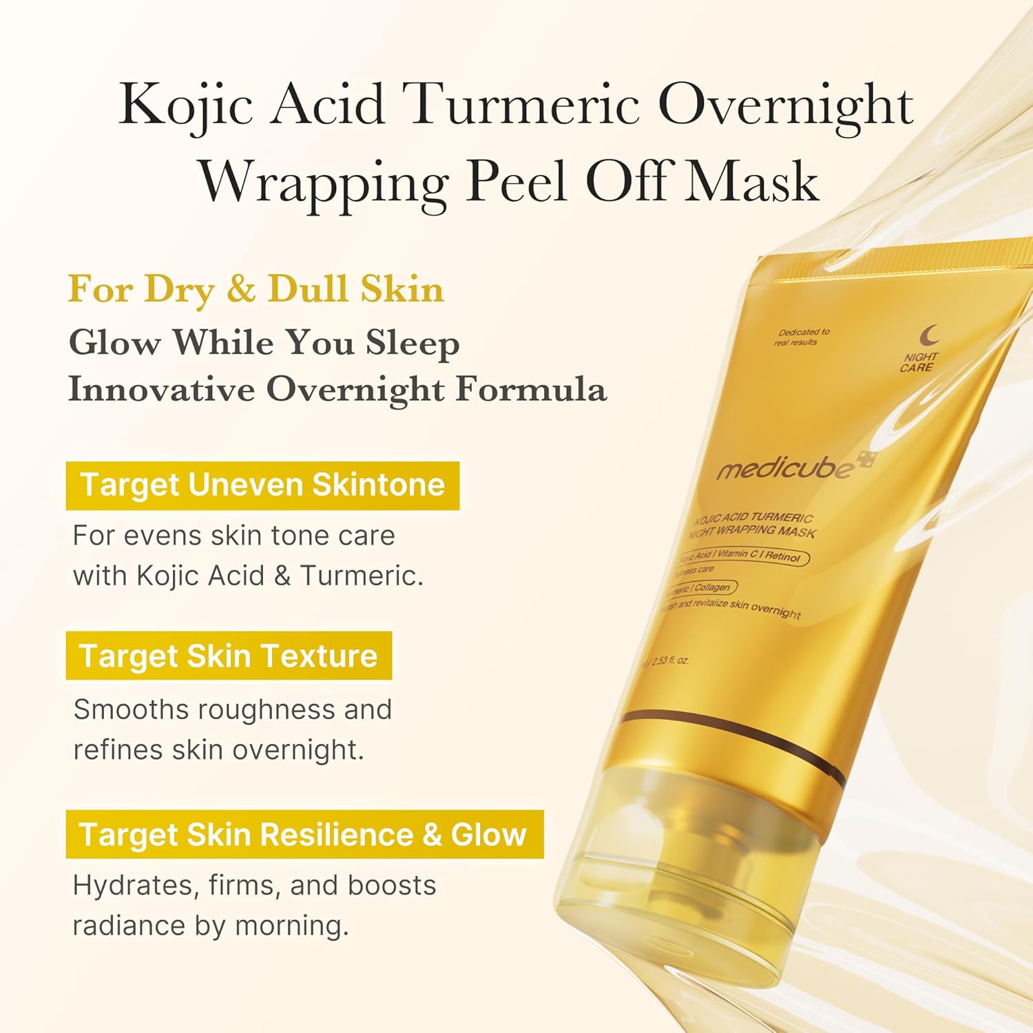 Medicube Kojic Acid Turmeric Overnight Wrapping Peel Off Mask - Image 6