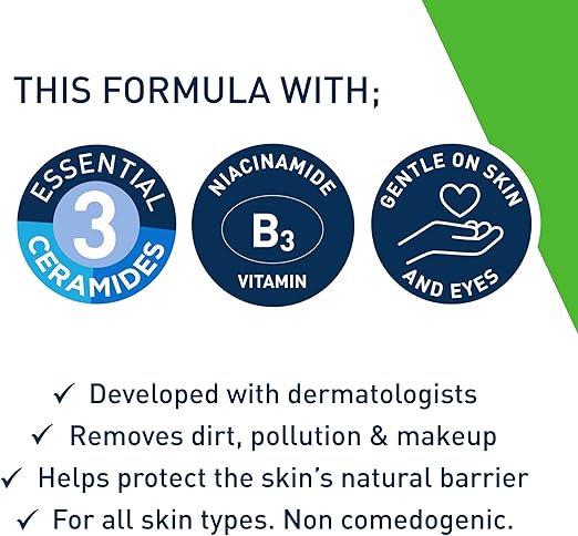 CeraVe Micellar Cleansing Water with Niacinamide and 3 Essential Ceramides for All Skin Types 295ml - Image 3
