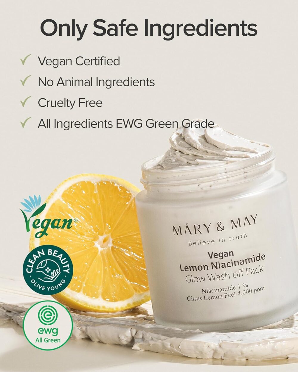 Mary&May Lemon Niacinamide Glow Wash Off Pack - 125g - Image 3