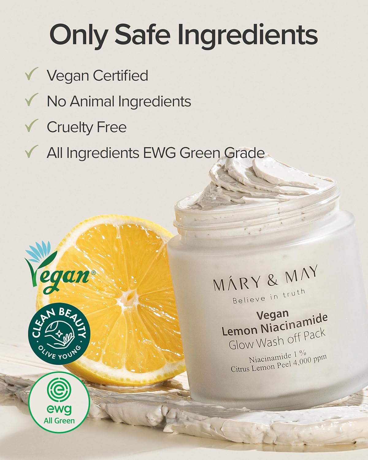 Mary&May Lemon Niacinamide Glow Wash Off Pack - 125g - Image 3